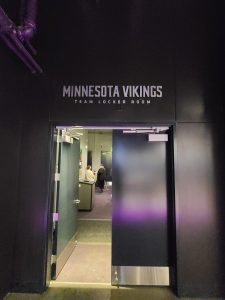 Door to Minnesota Vikings team locker room